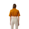 patrizia pepe - camicia corta a maniche corte cammello
