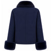 loro piana tessuto - cappotto corto pelliccia blu