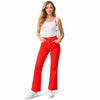 patrizia pepe - pantaloni in denim rosso fuoco