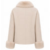 loro piana tessuto - cappotto corto pelliccia beige