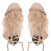 patrizia pepe - sandali pelle con piume