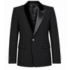 balmain - giacca asimmetrica rever velluto