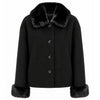 loro piana tessuto - cappotto corto pelliccia nero
