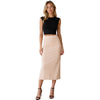 patrizia pepe - gonna lucida beige