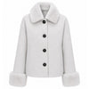 loro piana tessuto - cappotto corto pelliccia ice