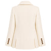 loro piana tessuto - cappotto corto doppiopetto panna