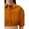 patrizia pepe - camicia corta a maniche corte cammello