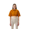 patrizia pepe - camicia corta a maniche corte cammello