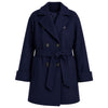 loro piana tessuto - cappotto peacoat doppiopetto blu