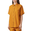 patrizia pepe - camicia a maniche corte cammello