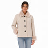 loro piana tessuto - cappotto corto pelliccia beige