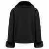 loro piana tessuto - cappotto corto pelliccia nero