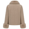 loro piana tessuto - cappotto corto pelliccia camel
